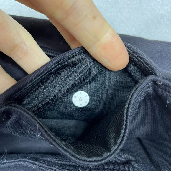 Lululemon Mesh Calf 21" Deep Breath Crop Leggings Size 4 Solid Black Gym Running - Picture 11 of 12